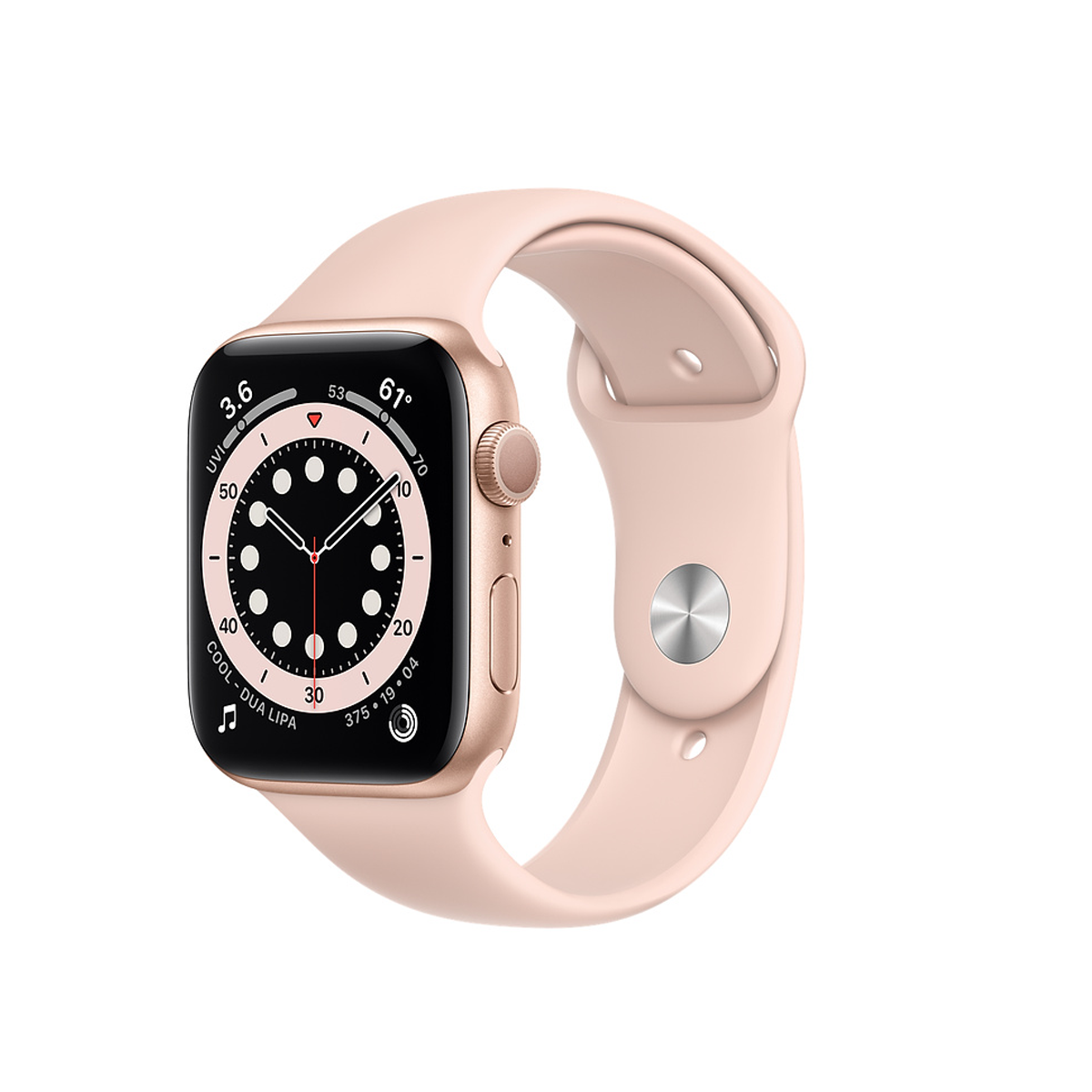Apple Watch Series 6 GPS, 44mm Gold Aluminum Case with Pink Sand Sport Band - Regular